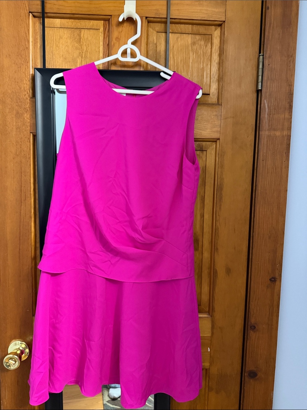 Donna Morgan Vibrant Fuchsia Sleeveless Mini Dress